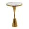 Gold Metal Contemporary Accent Table, 16" x 16" x 24"